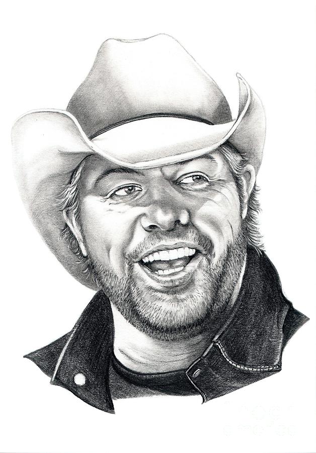 Toby Keith Drawing by Murphy Elliott