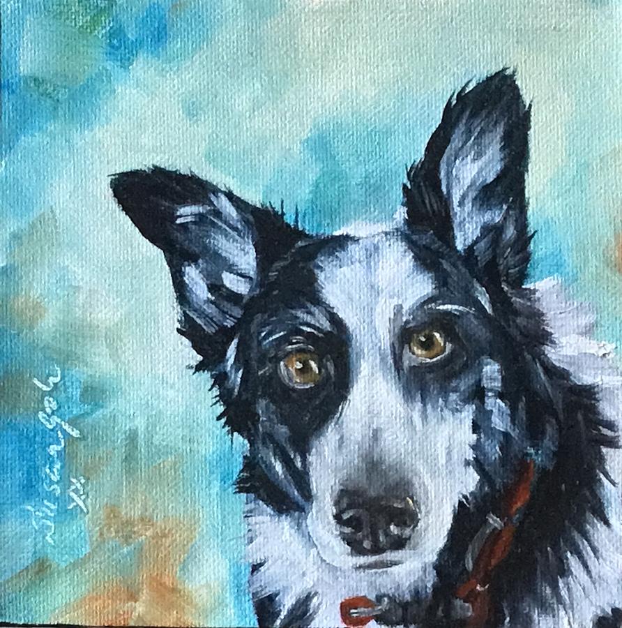 Toby the dog Painting by Susan Goh