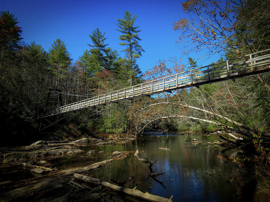 Toccoa River Swinging Bridge Photograph by Kelly Kennon