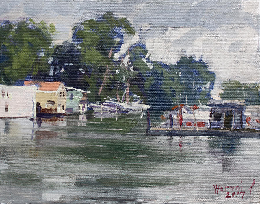 Tree Painting - Todays Plein Air Workshop Demonstration at Wardell Boat Yard by Ylli Haruni