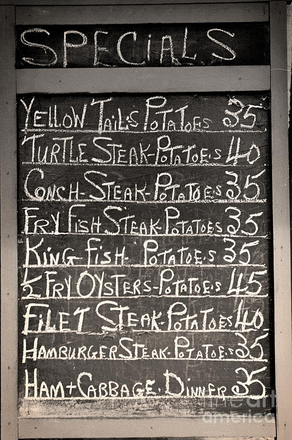 Vintage Sign Painting - Todays Specials Menu by Mindy Sommers