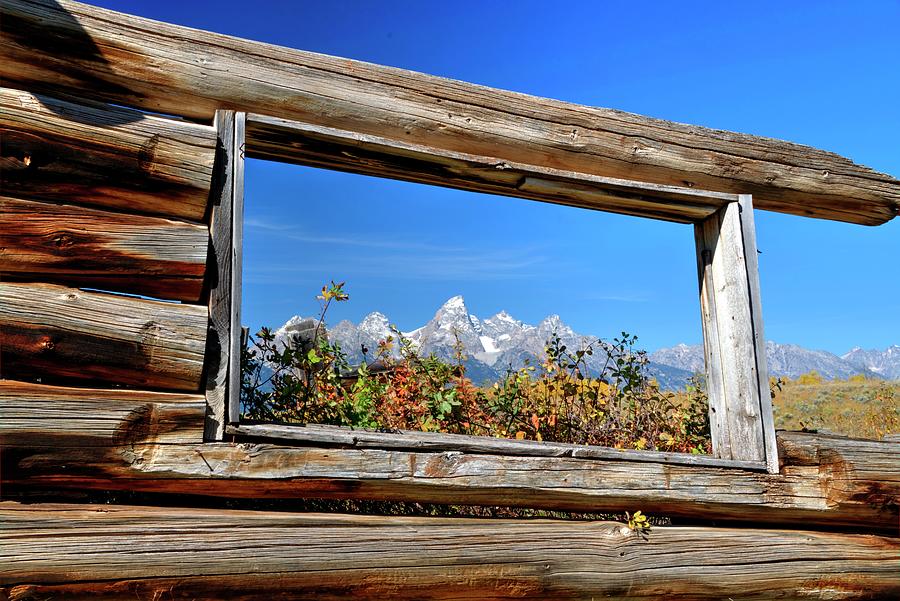 Todays Tetons Through Yesterdays Window Photograph by Michael Morse