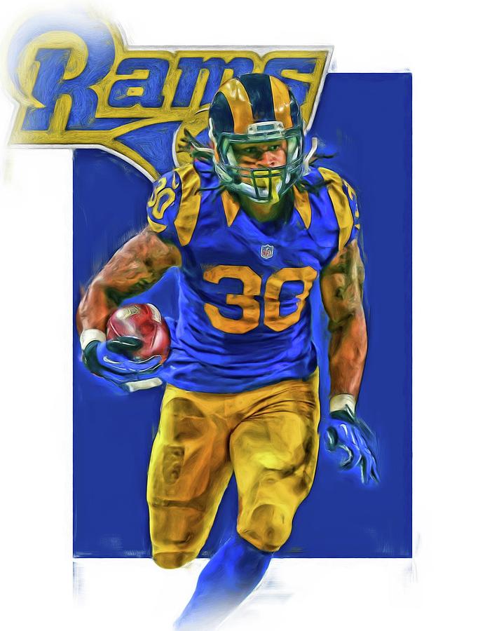 Todd Gurley LOS ANGELES RAMS OIL ART 2 by Joe Hamilton