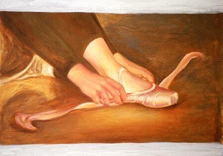 Toe Shoes Painting by Safoura Massoud