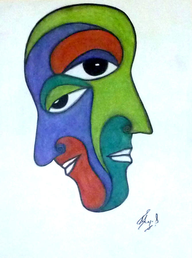 Faces Painting - Together by Sarojit Mazumdar