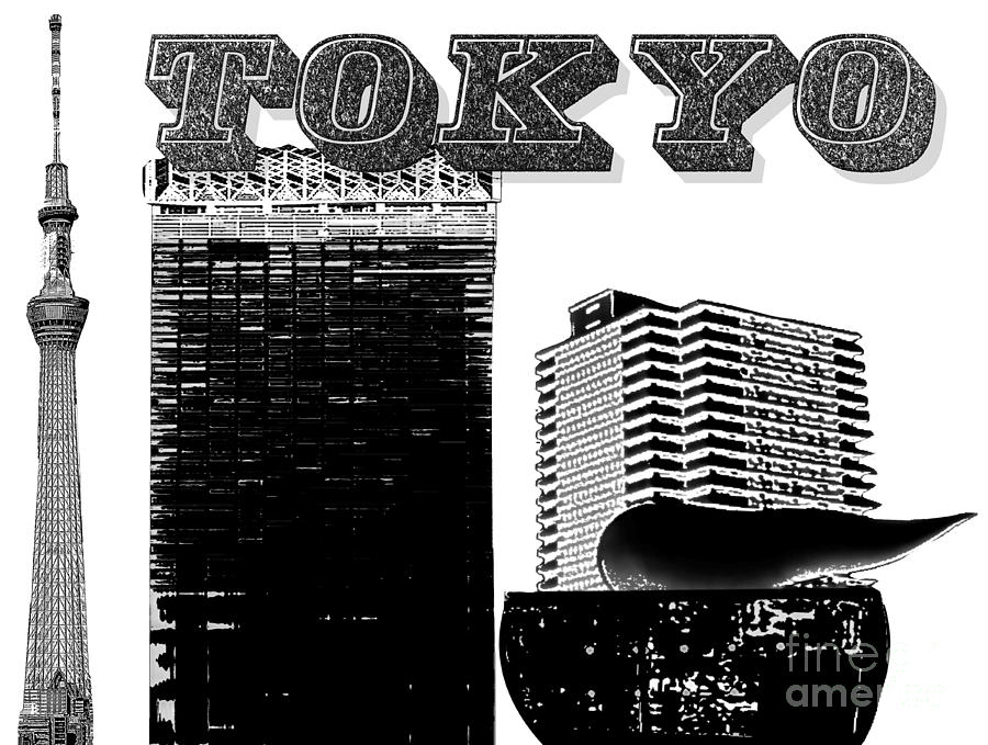 Tokyo Inked Mixed Media by Pharris Art