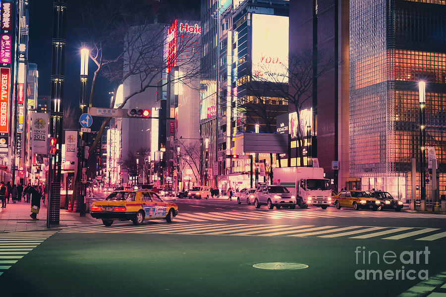 Tokyo Street at Night, Japan 2 Photograph by Perry Rodriguez