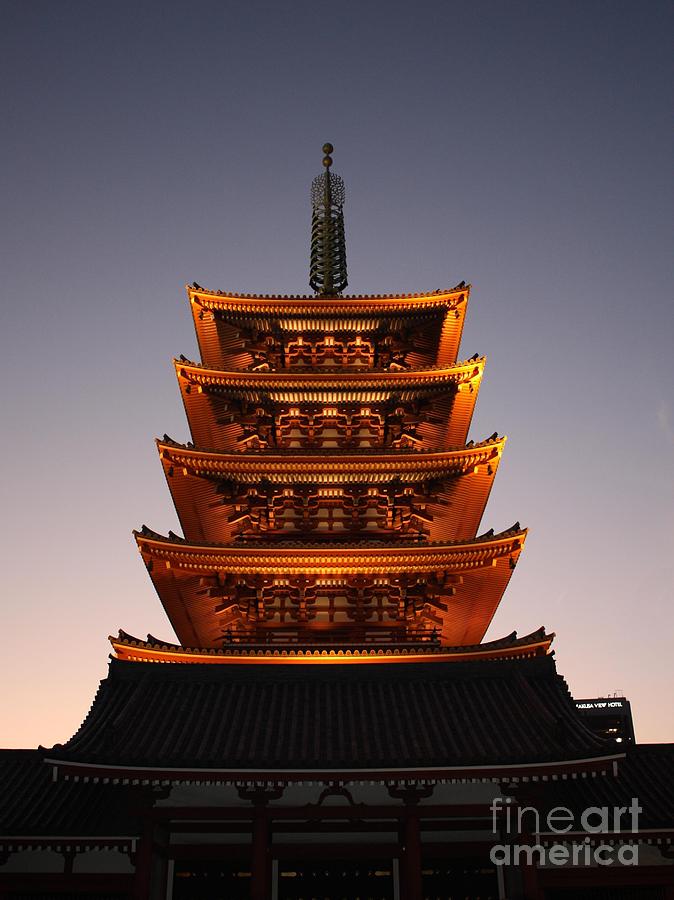 Tokyo Temple Lights Photograph by Carol Groenen