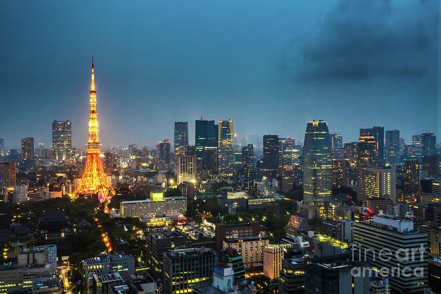 Tokyo Tower and Skyline Photograph by Benny Marty