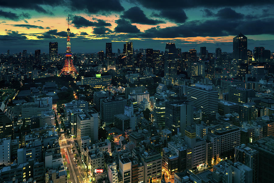 Tokyo Tower at night Photograph by Ponte Ryuurui