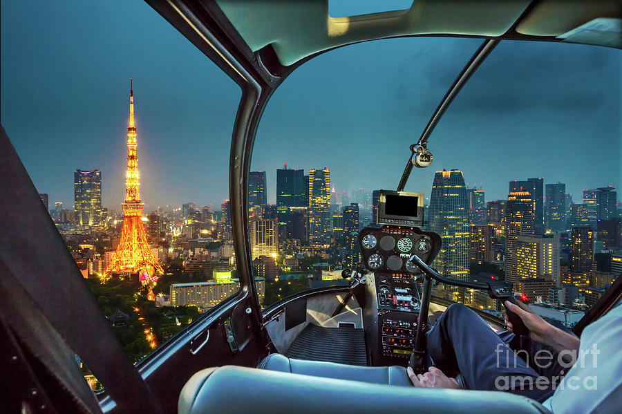 Tokyo Tower Helicopter Photograph by Benny Marty