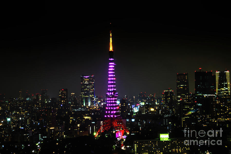 Tokyo Tower night Photograph by Benny Marty