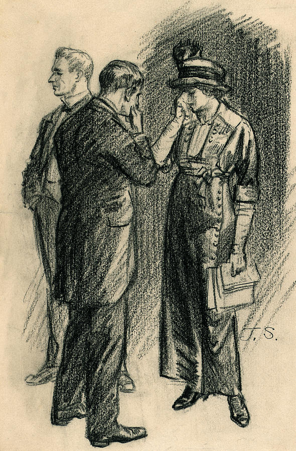 American Artist Drawing - Told Her the Bill Was Lost, She Cried by John Sloan