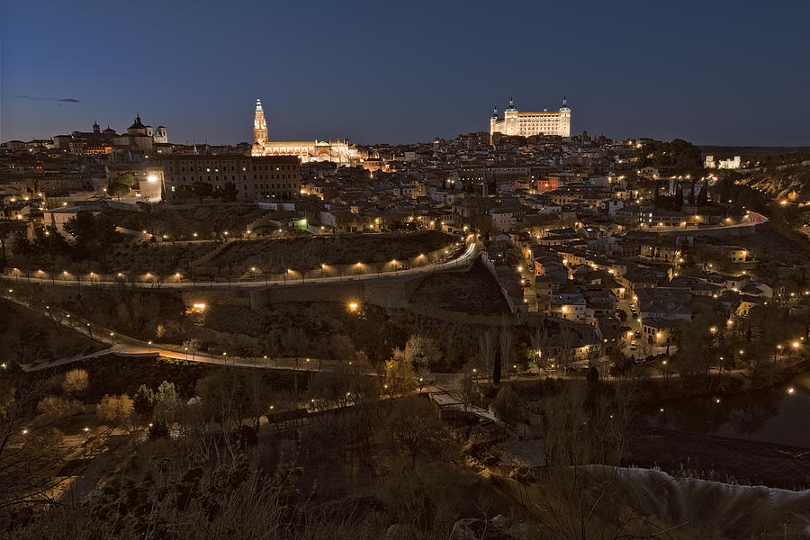 Toledo Photograph - Toledo by Night by Joan Carroll