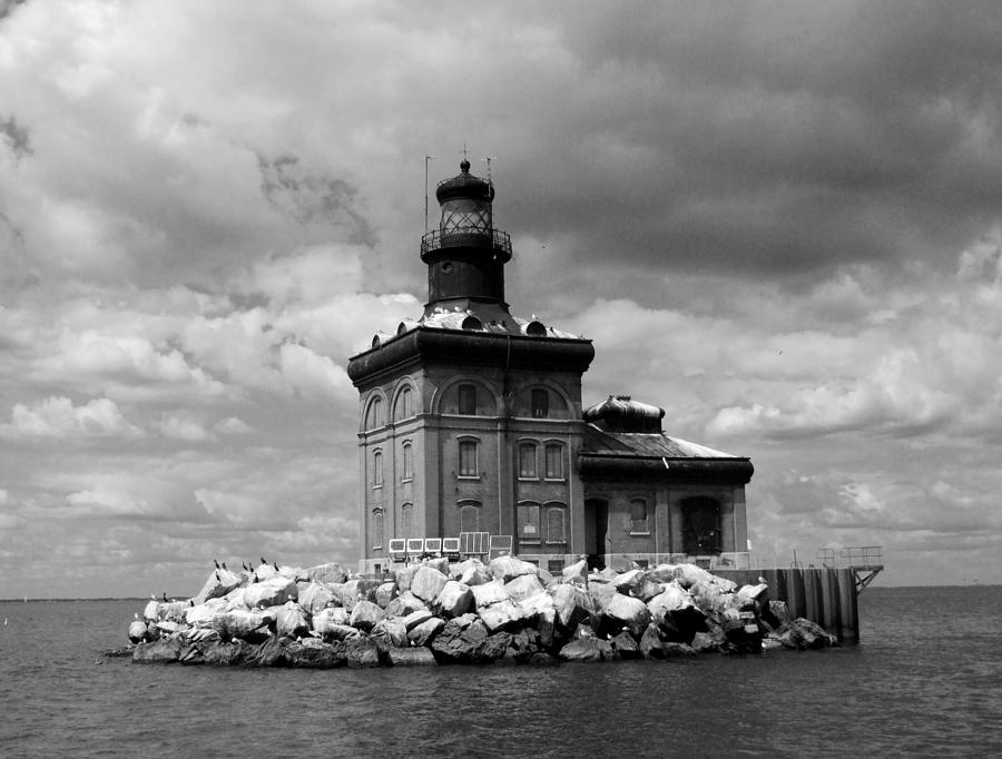 Toledo Harbor Lighthouse in bw Photograph by Michiale Schneider