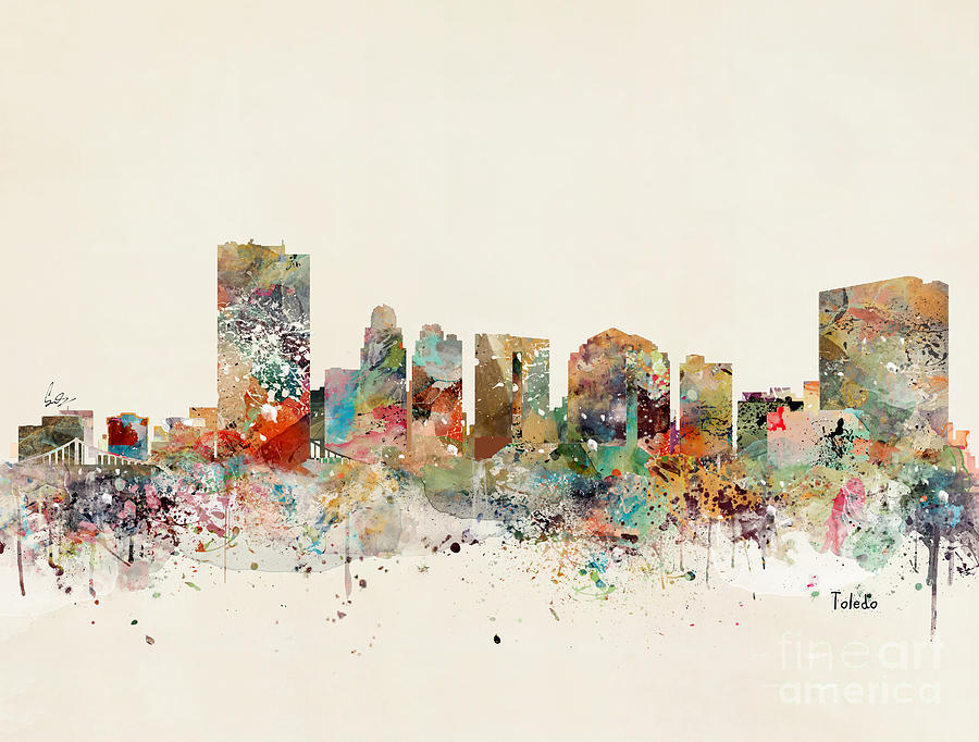 Toledo Skyline Painting by Bri Buckley