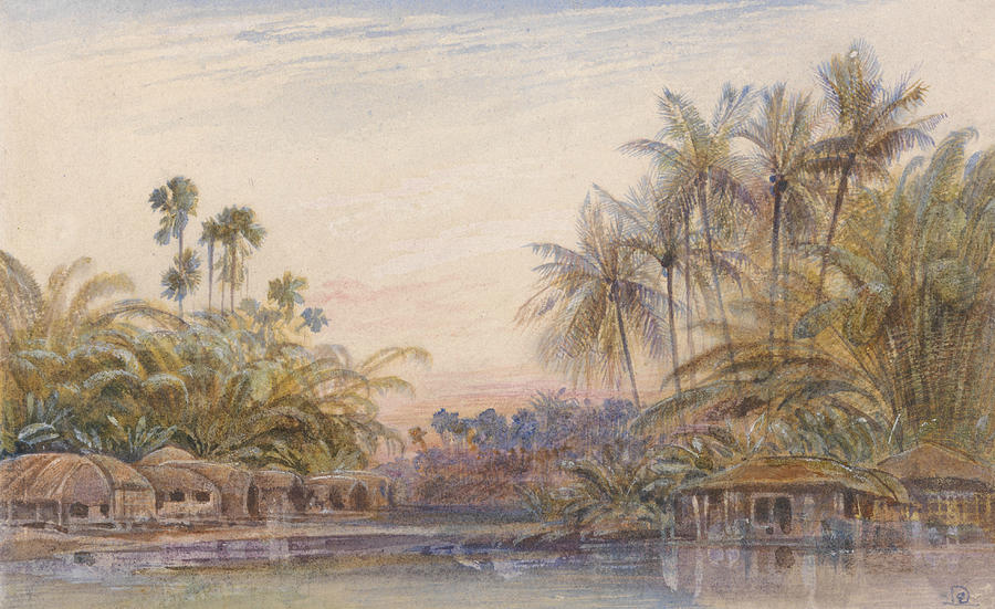 Tollygunge, Calcutta Drawing by Edward Lear