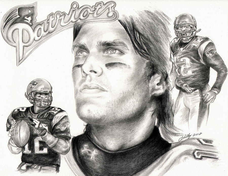 Tom Brady Drawing by Kathleen Kelly Thompson