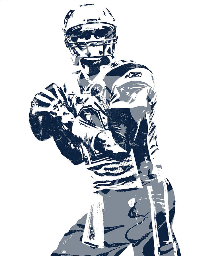 Tom Brady Michigan Wolverines Watercolor Strokes Pixel Art 1 Acrylic Print  by Joe Hamilton - Fine Art America