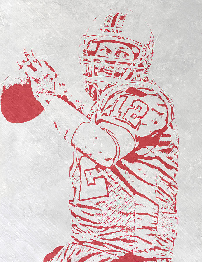 Tom Brady Art 4 T-Shirt by Joe Hamilton - Pixels