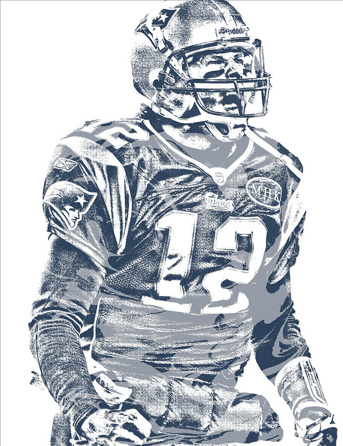 Tom Brady New England Patriots Abstract Art 2 Greeting Card by Joe Hamilton