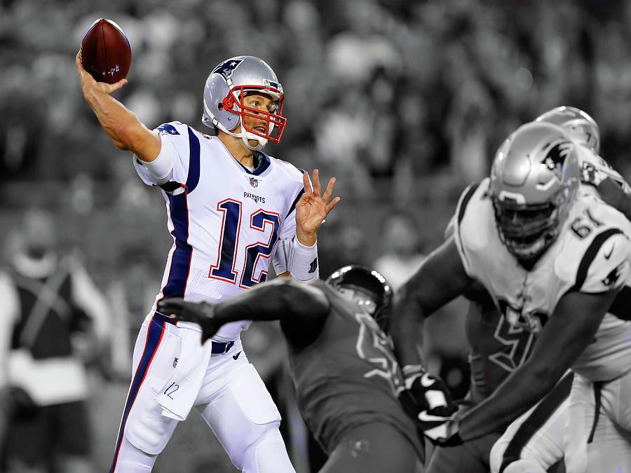 Tom Brady Patriots Super Bowl Pyrography by Movie Poster Prints