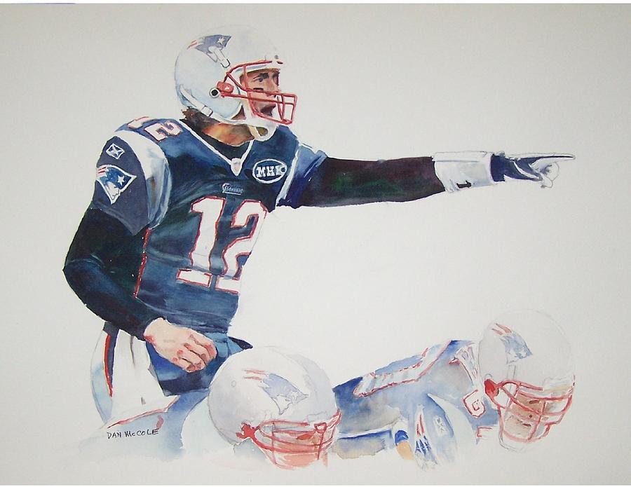 Boston Painting - Tom Brady Pointing by Dan McCole