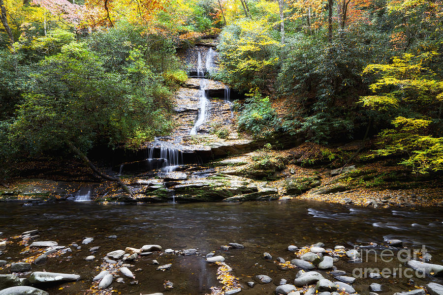Tom Branch Falls in Autumn Photograph by Jill Lang