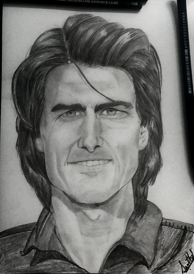 Drawing Tom Cruise, Realistic Pencil Drawing Time lapse - YouTube