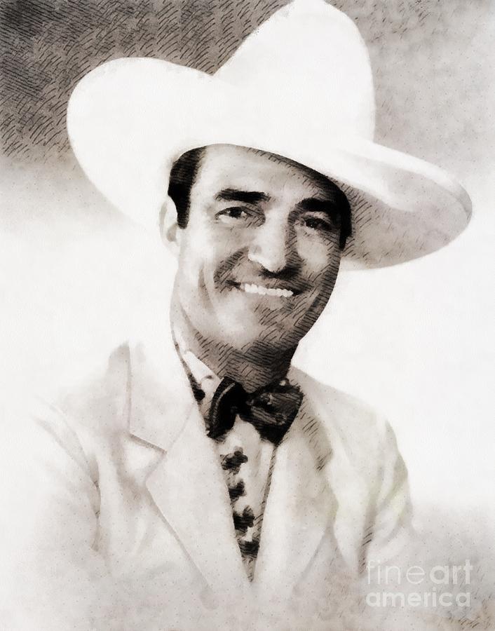 Tom Mix, Vintage Actor Painting