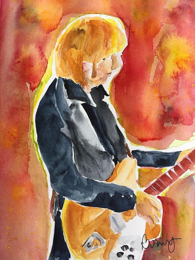 Tom Petty and Guitar  Painting by Bonny Butler