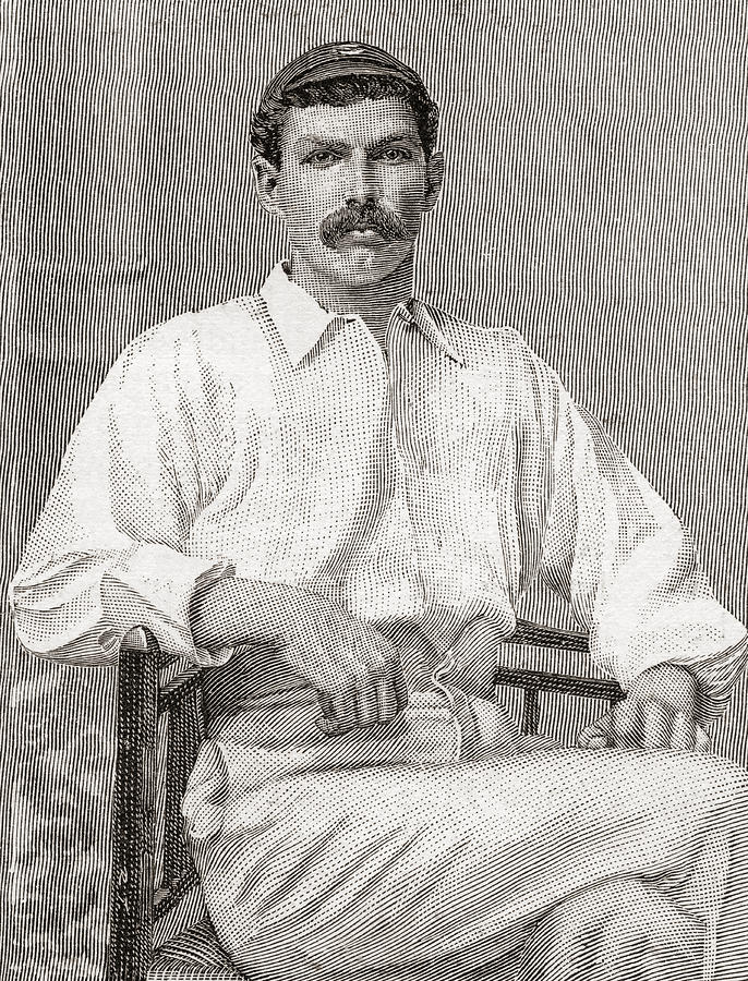 Cricket Drawing - Tom Richardson, 1870 by Vintage Design Pics