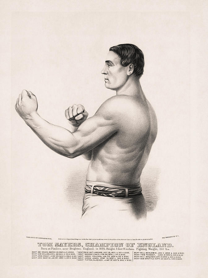 Boxing Drawing - Tom Sayers - English Bare-Knuckle Champion by War Is Hell Store