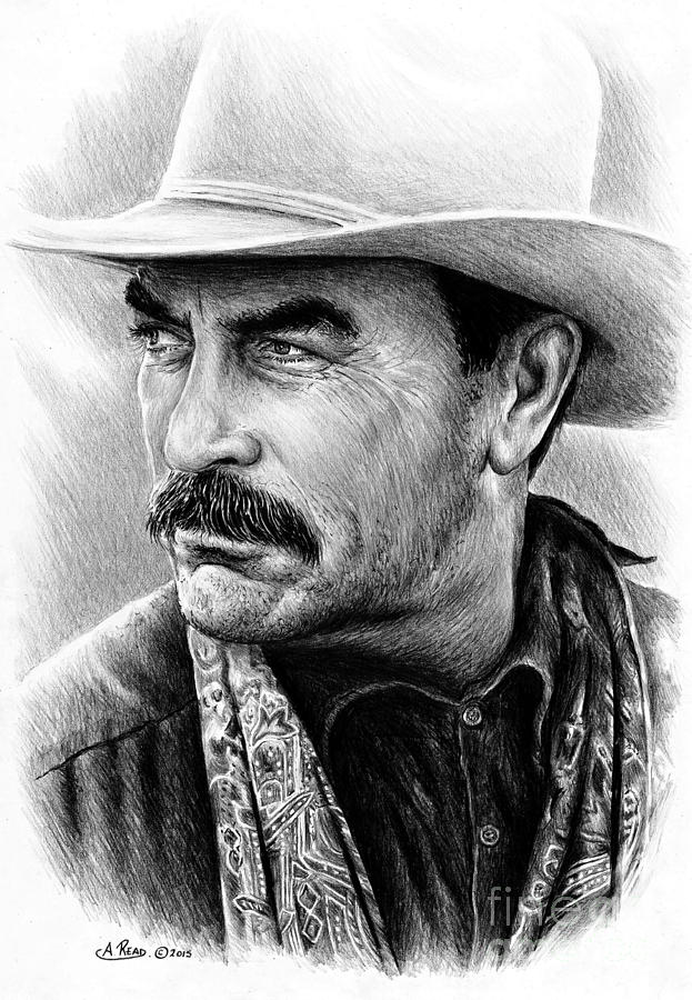 Tom Selleck Drawing by Andrew Read