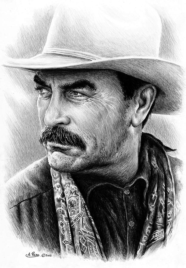 Tom Selleck as Monty Walsh Painting by Andrew Read