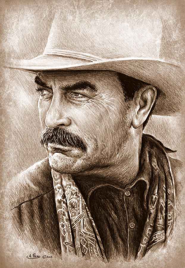 Tom Selleck Painting - Tom Selleck The Western Collection by Andrew Read