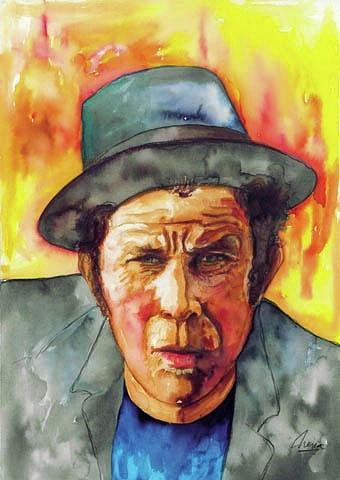 Jazz Painting - Tom Waits by Marcelo Neira