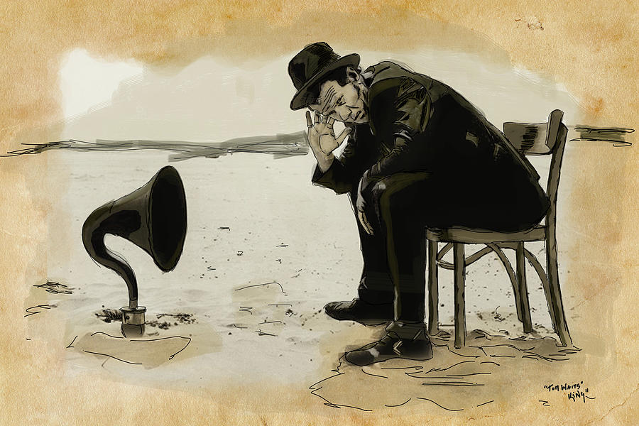 Tom Digital Art - Tom Waits by Sean King