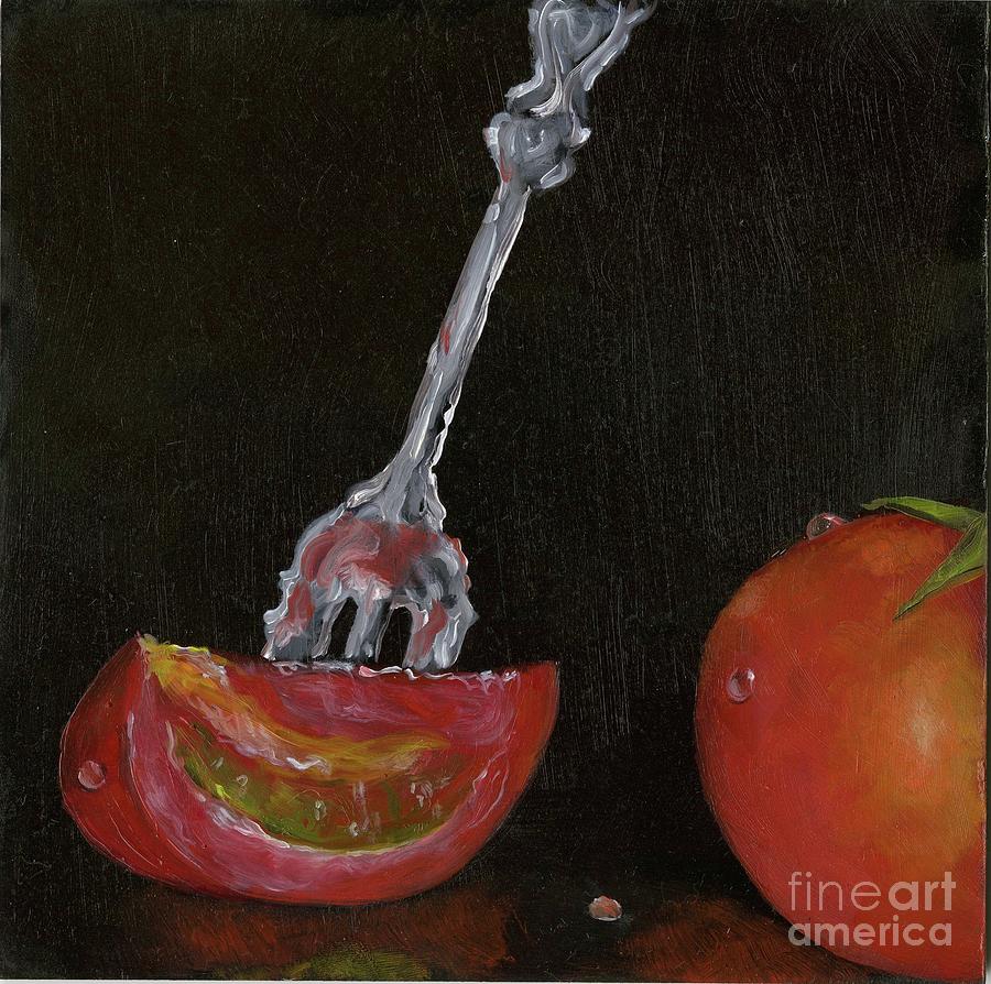 Tomato Painting - Tomato Appetizer by Sheryl Heatherly Hawkins