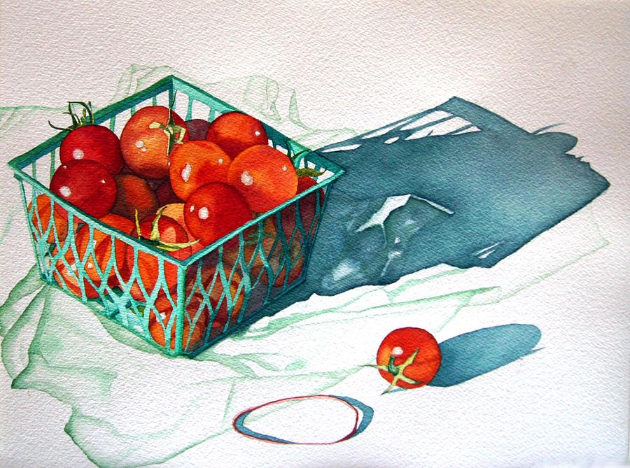 Basket Painting - Tomato Basket by Gail Zavala