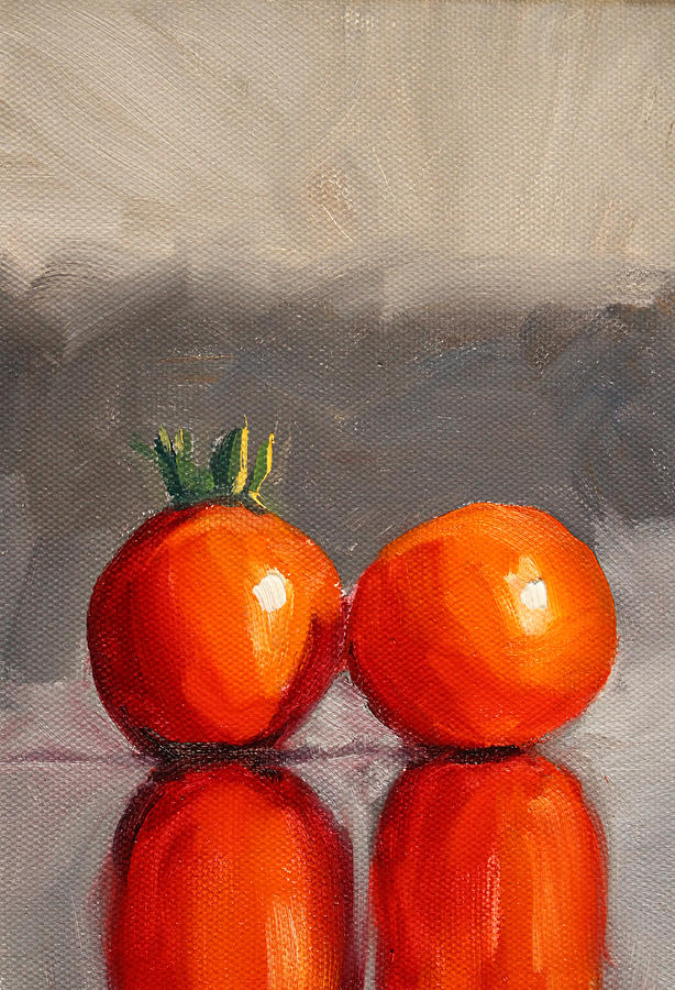 Tomato Reflection Painting by Nancy Merkle