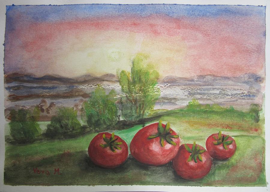 Tomatoes 2 Painting by Vesna Martinjak