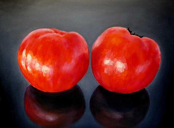 Tomatoes Painting - Tomatoes Original oil painting by Natalja Picugina Tomatoes Painting - Tomatoes Original oil painting by Natalja Picugina