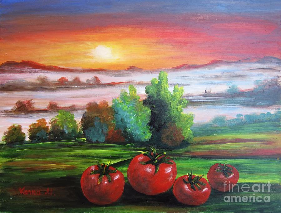 Tomatoes Painting by Vesna Martinjak