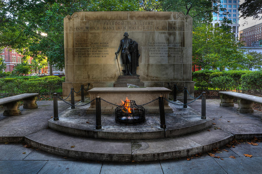 Tomb of the Unknown Revolutionary War Soldier - George Washington  Photograph by Lee Dos Santos