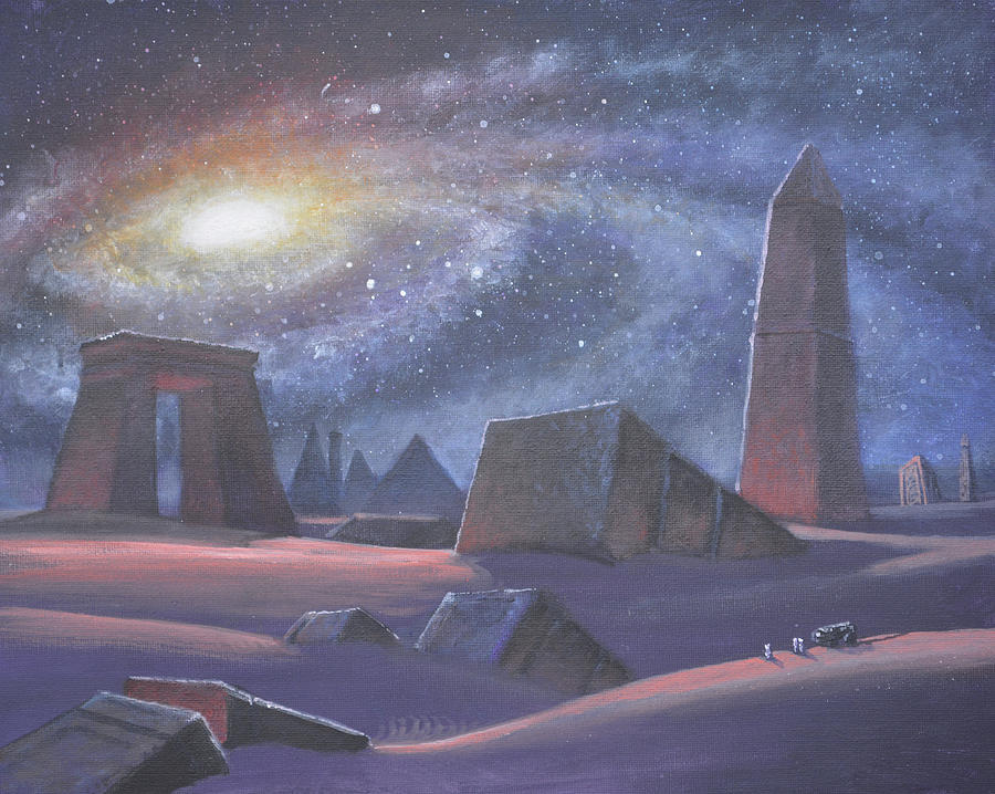 Science Fiction Painting - Tombs Of The Ancients by Armand Cabrera Science Fiction Painting - Tombs Of The Ancients by Armand Cabrera