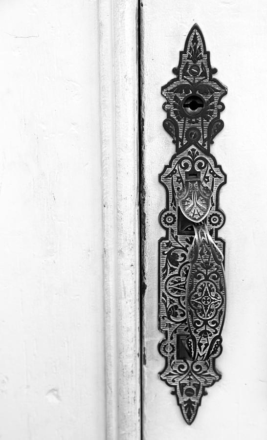 Tombstone Courthouse Door Handle BW Photograph by Mary Bedy