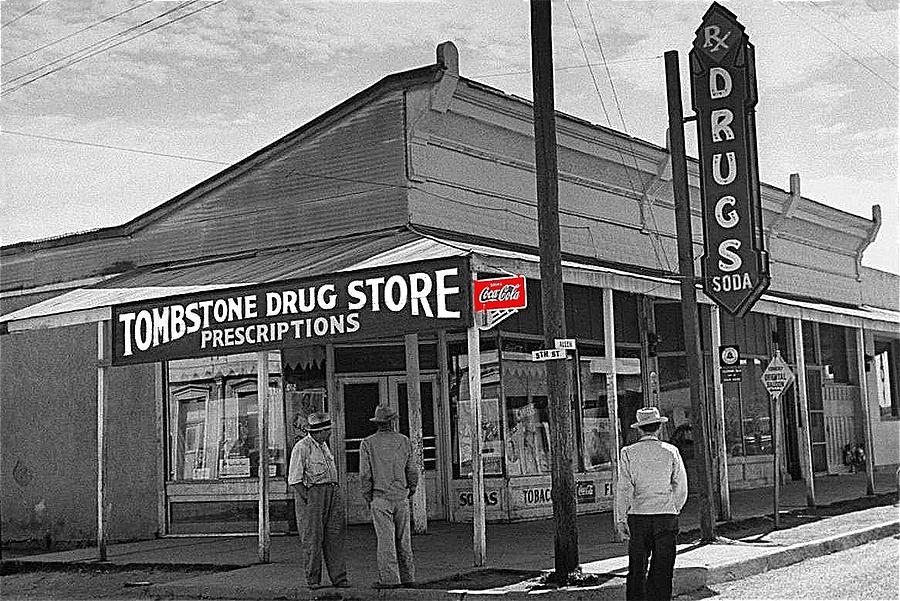 Tombstone Drug Store on Allen Street Tombstone Arizona c.1939-2015   Photograph by David Lee Guss