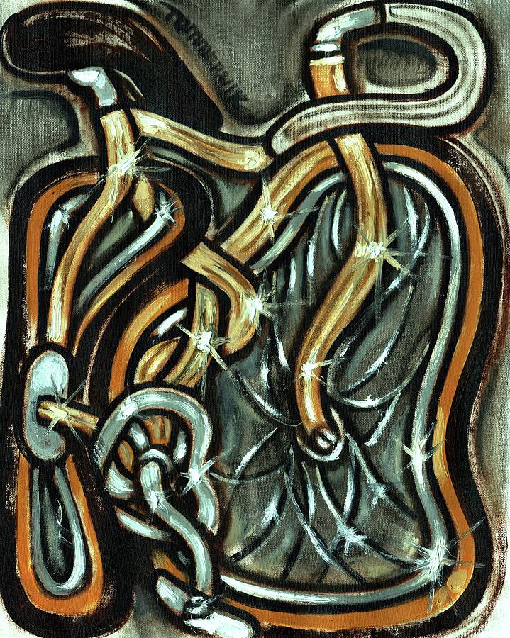 Bicycle Painting - Tommervik Vintage Gold Ten Speed Bicycle by Tommervik Bicycle Painting - Tommervik Vintage Gold Ten Speed Bicycle by Tommervik