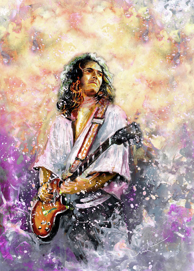 Tommy Bolin Painting by Miki De Goodaboom